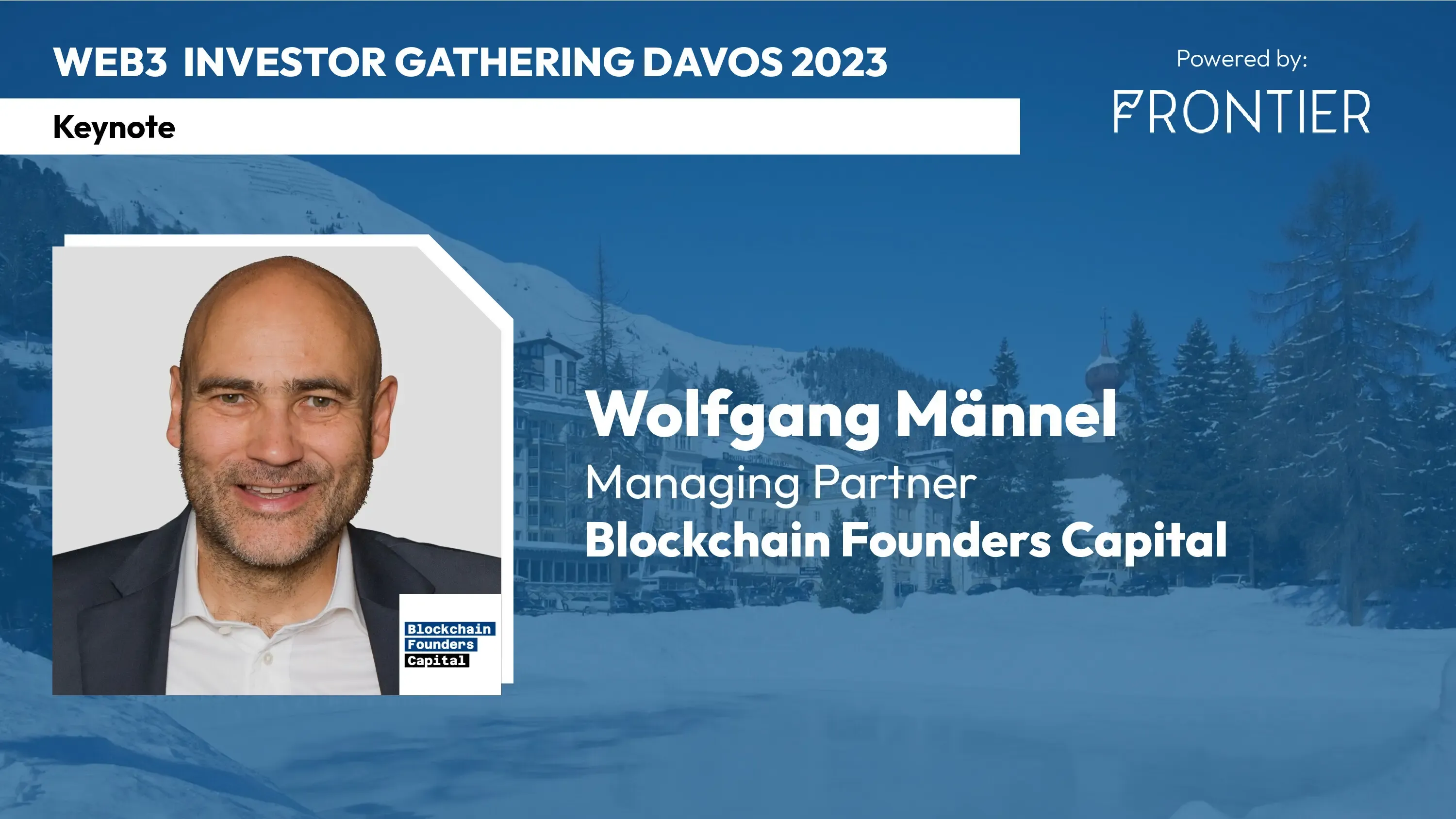 Keynote by Wolfgang Männel at the Davos 2023 Web3 Investor Gathering