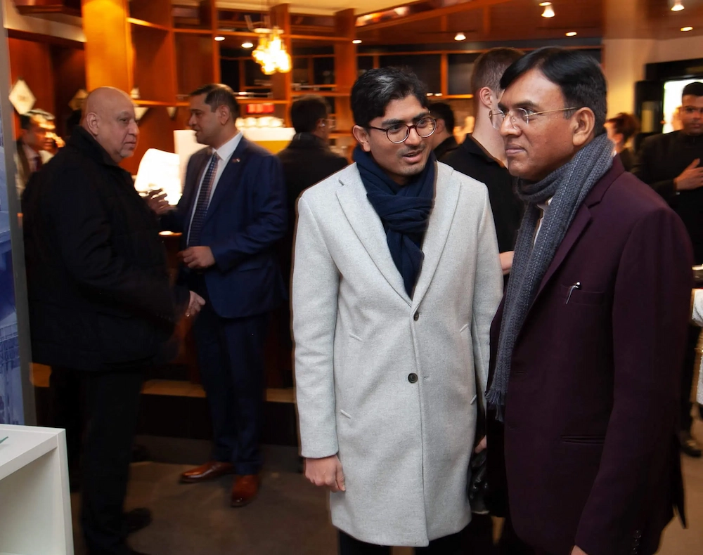 with Manshukh Mandaviya, the Health Minister of India at the India House Davos