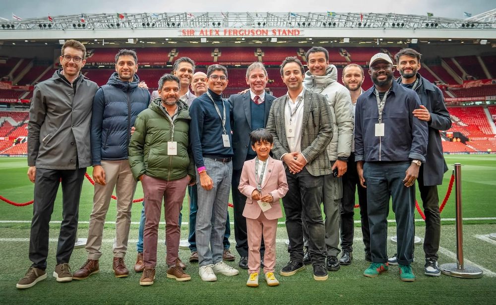 with Bryan Robson and other Manchester United friends