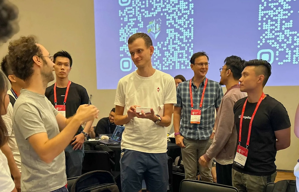 Vitalik Buterin at the ETH Singapore Hackathon 2023