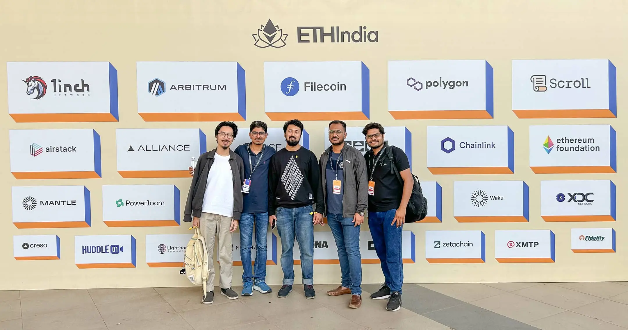 with QZ Hum (ETH Singapore Founder) and Denver Dsouza (Devfolio)