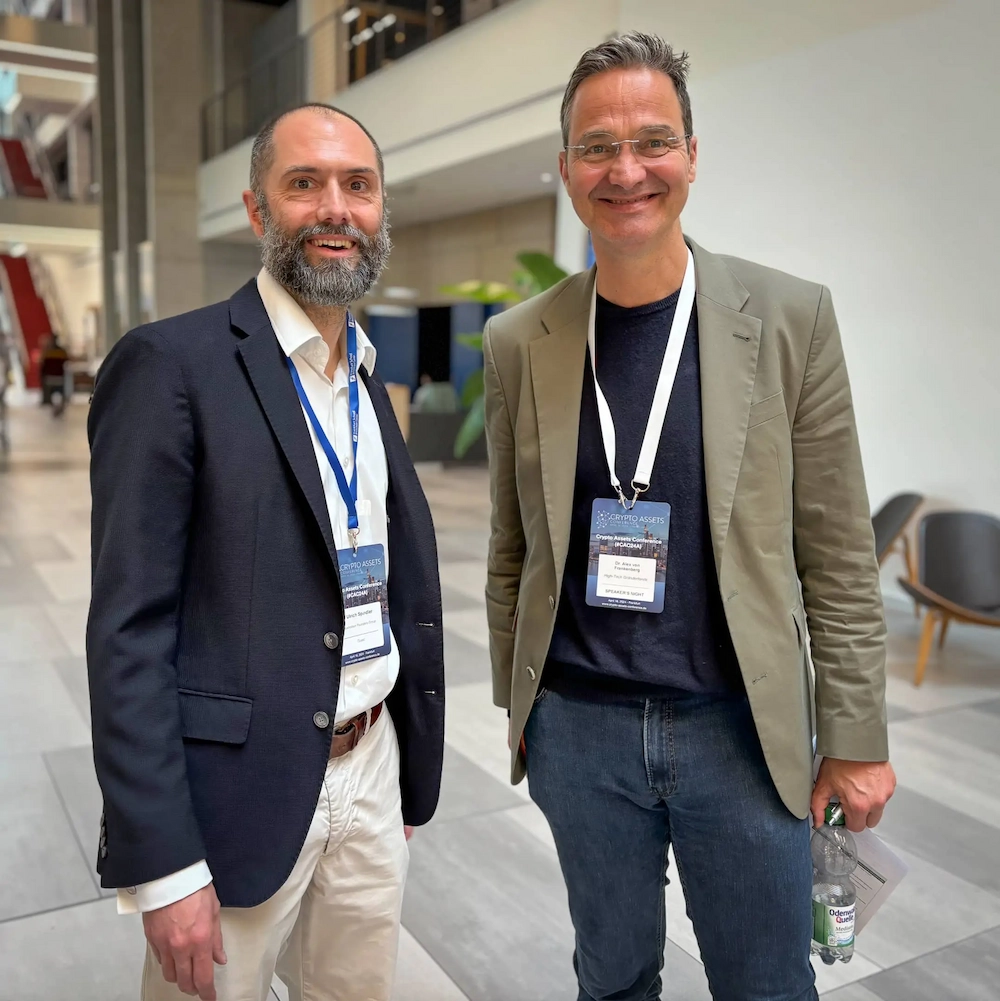 Uli Spindler with Alex von Frankenberg at the Crypto Asset Conference CAC24A