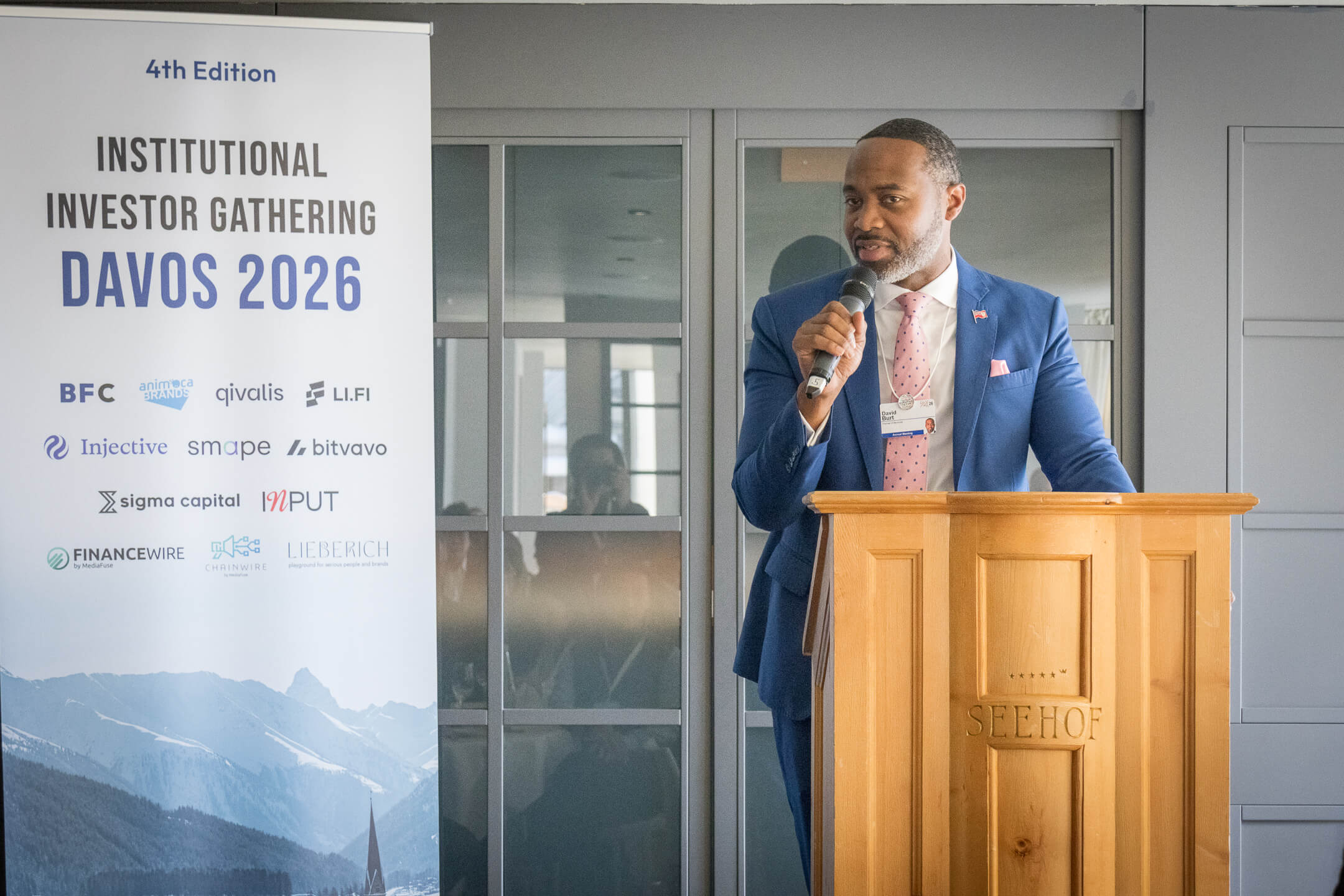 with David Burt, Premier of Bermuda, at Davos 2026